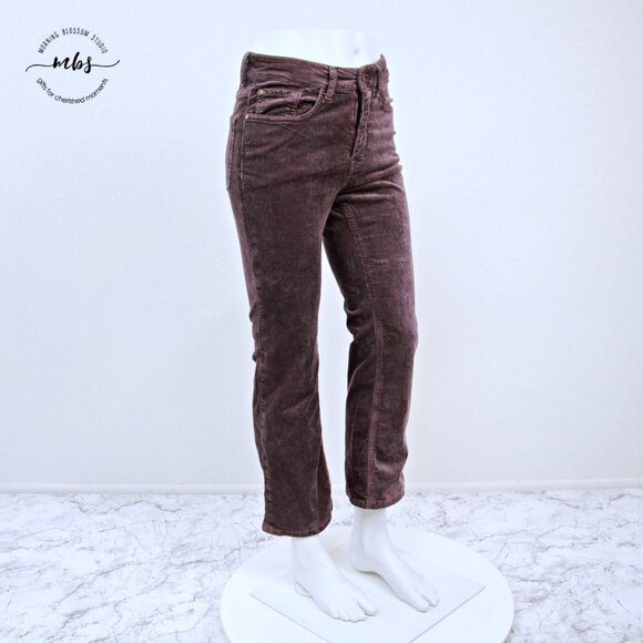 Pilcro Corduroy Mid Rise Straight Leg Pants Purple Women 29 - Picture 1 of 9